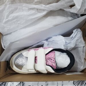 Steve Madden Kids Pink and Silver Velcro Sneakers
